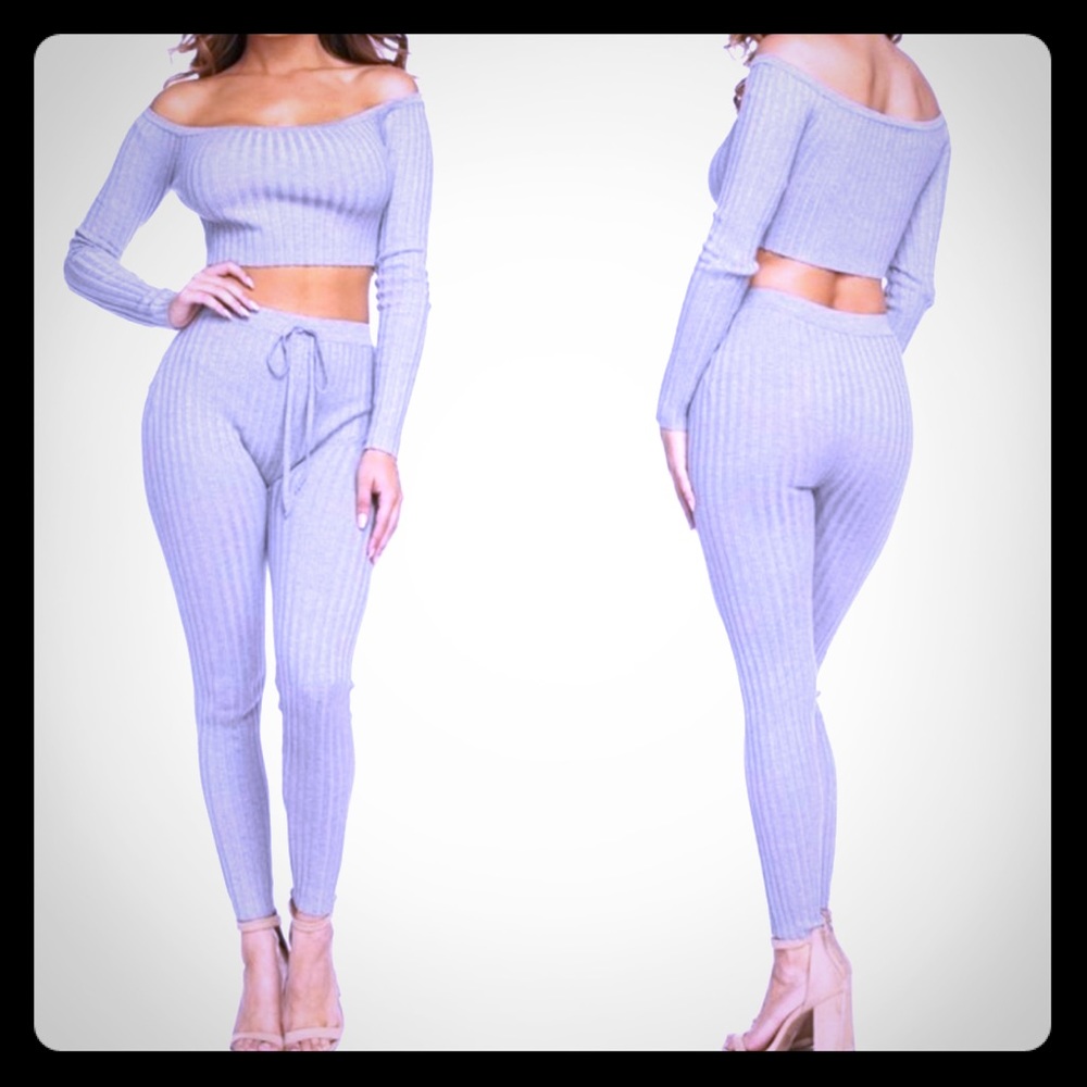 Ribbed grey set